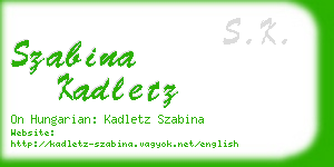 szabina kadletz business card